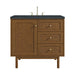 Laurent 36" Single Vanity, Honey Oak w/ 3 CM Charcoal Soapstone Silestone Top