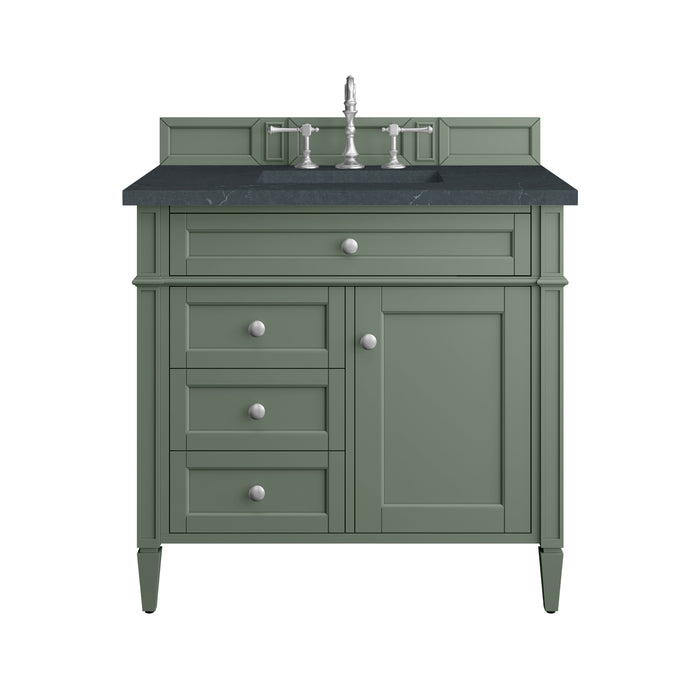 Brittany 36" Single Vanity, Smokey Celadon w/ 3 CM Charcoal Soapstone Top
