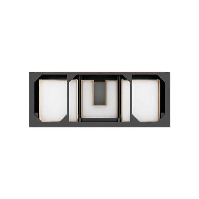 Brookfield 60" Single Vanity, Pecan w/ Single Hole 3CM White Zeus Silestone Top & Backsplash