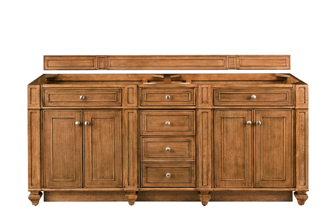 Bristol 72" Double Vanity, Bright White w/ 3 CM Victorian Silver Silestone Top w/FreePower Wireless Charger