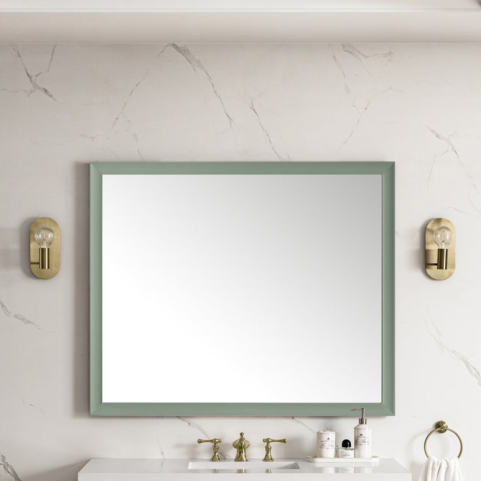 James Martin Glenbrooke 48" Mirror in Smokey Celadon, shown in a bathroom setting