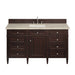 Brittany 60" Single Vanity, Burnished Mahogany, w/ 3 CM Phantome Eclos Top