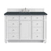 Bristol 48" Single Vanity, Bright White w/ 3 CM Charcoal Soapstone Silestone Top