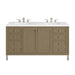 Chicago 60" Double Vanity, Smokey Celadon, w/ 3 CM Tajnar Eclos Top w/FreePower Wireless Charger