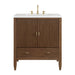 Myrrin 30" Single Vanity, Mid-Century Walnut w/ 3 CM White Zeus Silestone Top
