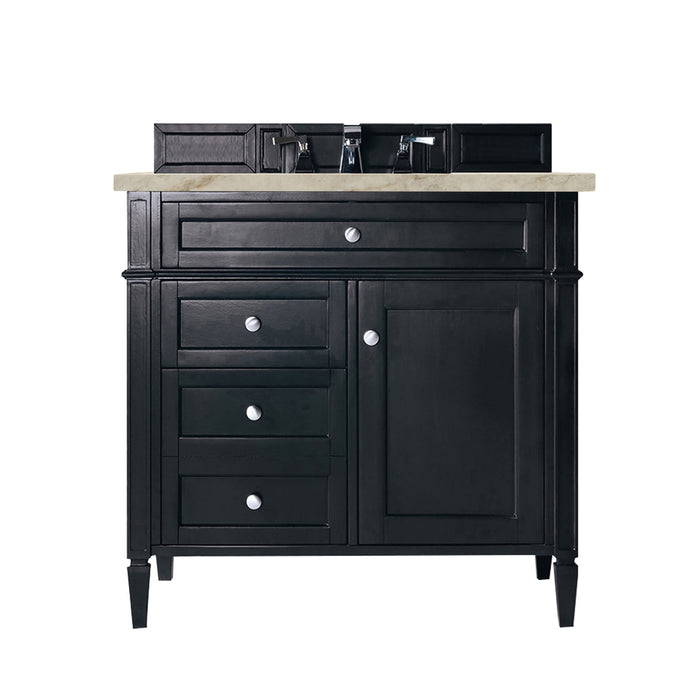 Brittany 36" Single Vanity, Black Onyx, w/ 3 CM Tajnar Eclos Top