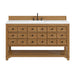 Malibu 60" Single Vanity, Amber Birch w/ 3 CM White Zeus Top