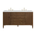 Myrrin 60" Double Vanity, Carbon Oak w/ 3 CM Eternal Jasmine Pearl Silestone Top w/FreePower Wireless Charger