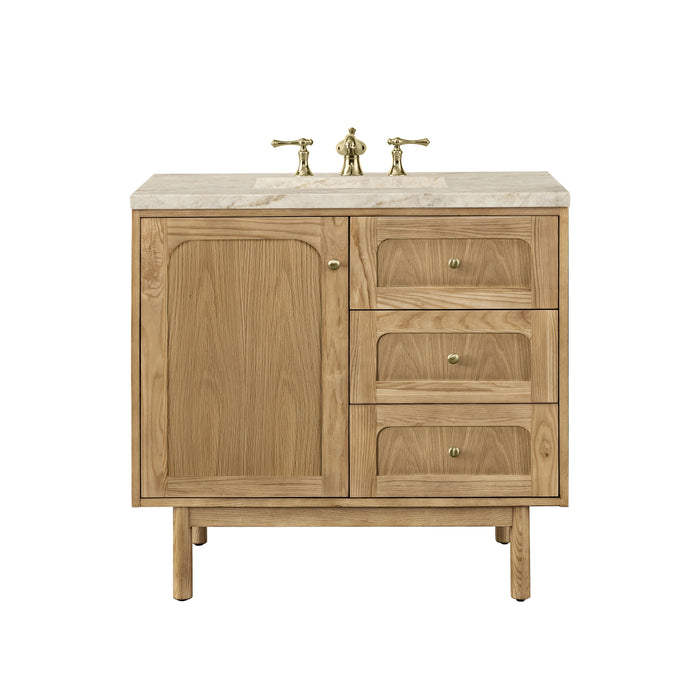 Laurent 36" Single Vanity, Light Natural Oak, w/ 3 CM Tajnar Eclos Top