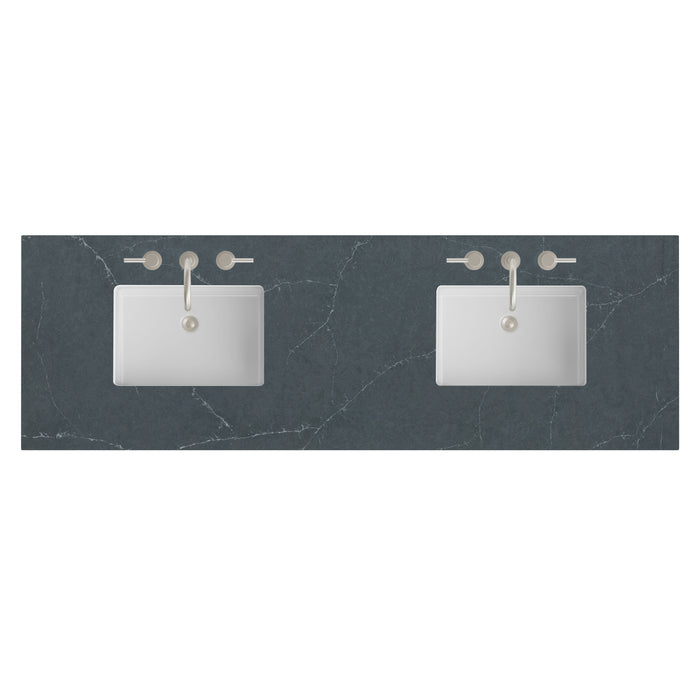 72" Double Top, 3 CM Charcoal Soapstone Silestone w/ Sink