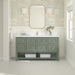 James Martin Breckenridge 60" Single Bathroom Vanity in Smokey Celadon, shown in a bathroom setting