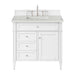 Brittany 36" Single Vanity, Bright White w/ 3 CM Lime Delight Silestone Top