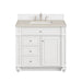 Bristol 36" Single Vanity, Bright White, w/ 3 CM Siberian Silestone Top