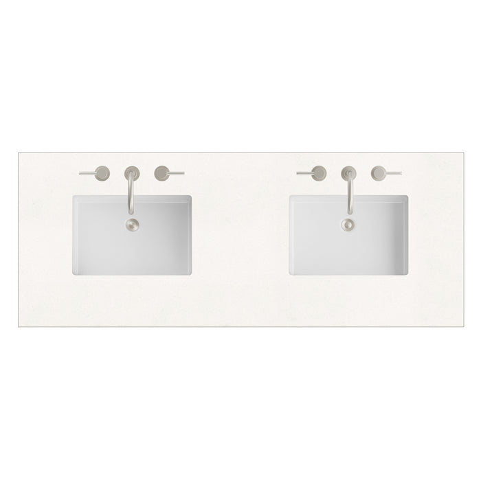 60" Double Top, 3 CM White Zeus Silestone w/ Sink
