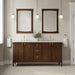 Kinnsden 72" Double Vanity, Weathered Oak w/ 3 CM Siberian Silestone Top w/FreePower Wireless Charger