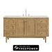 Laurent 60" Single Vanity, Light Natural Oak, w/ 3 CM Phantome Eclos Top