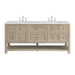 Breckenridge 72" Double Vanity, Smokey Celadon w/ 3 CM Victorian Silver Top w/FreePower Wireless Charger