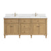 Lorelai 72" Double Vanity, Bright White w/ 3 CM Parisien Bleu Silestone Top