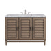 Portland 48" Single Vanity Whitewashed Walnut w/ 3 CM Carrara Marble Top
