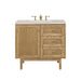 Laurent 36" Single Vanity, Light Natural Oak, w/ 3 CM Siberian Silestone Top