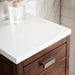 James Martin Addison 15" Base Cabinet in Mid-Century Acacia, shown in a bathroom setting