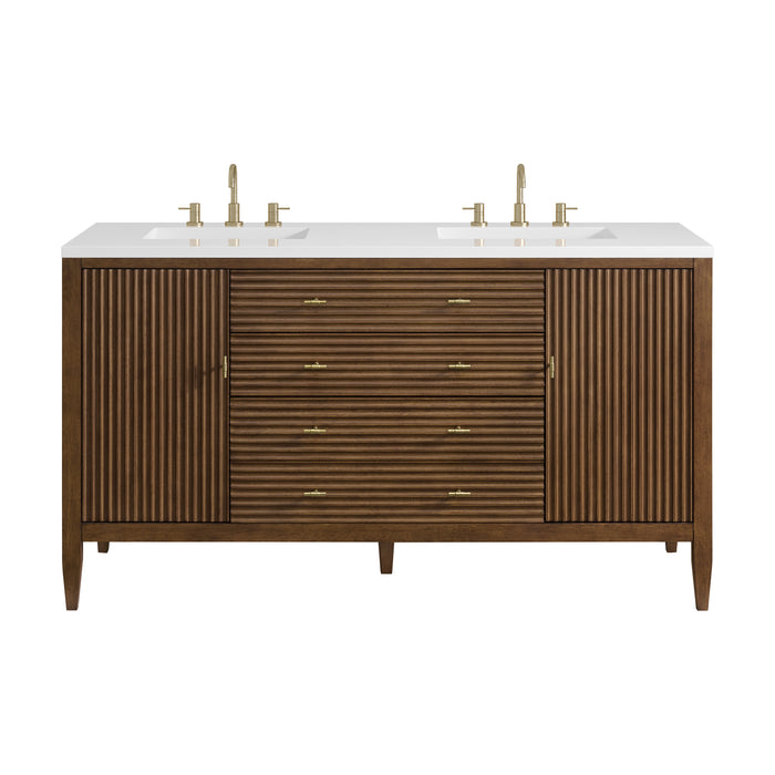 Myrrin 60" Double Vanity, Mid Century Walnut