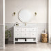 James Martin Breckenridge 48" Single Bathroom Vanity in Bright White, shown in a bathroom setting