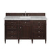 Brittany 60" Single Vanity, Black Onyx w/ 3 CM Victorian Silver Silestone Top w/FreePower Wireless Charger