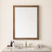 James Martin Glenbrooke 30" Mirror in Whitewashed Walnut, shown in a bathroom setting
