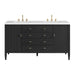 Myrrin 60" Double Vanity, Carbon Oak w/ 3 CM Lime Delight Silestone Top