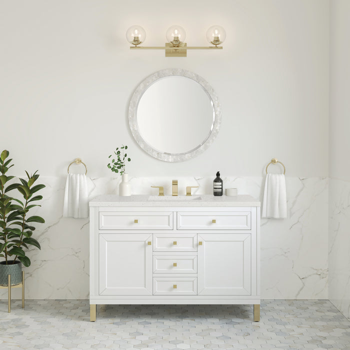 Chicago 48" Single Vanity, Walnut Whisper, w/ 3 CM Phantome Eclos Top