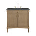 Kinnsden 36" Single Vanity, Weathered Oak w/ 3 CM Parisien Bleu Silestone Top