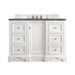 De Soto 48" Single Vanity, Bright White w/ 3 CM Parisien Bleu Silestone Top