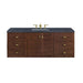 Amberly 60" Single Vanity, Mid-Century Walnut w/ 3 CM Victorian Silver Top w/FreePower Wireless Charger