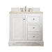 De Soto 36" Single Vanity, Bright White, w/ 3 CM Tajnar Eclos Top