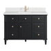 Lorelai 48" Single Vanity, Black Onyx w/ Single Hole 3 CM White Zeus Silestone Top & Backsplash