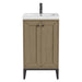 Chianti 20" Single Vanity, Walnut Whisper, Matte Black, w/ White Glossy Composite Stone Top
