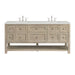 Breckenridge 72" Double Vanity, Serenity Blue, w/ Double Hole 3 CM White Zeus Quartz Top & Backsplash