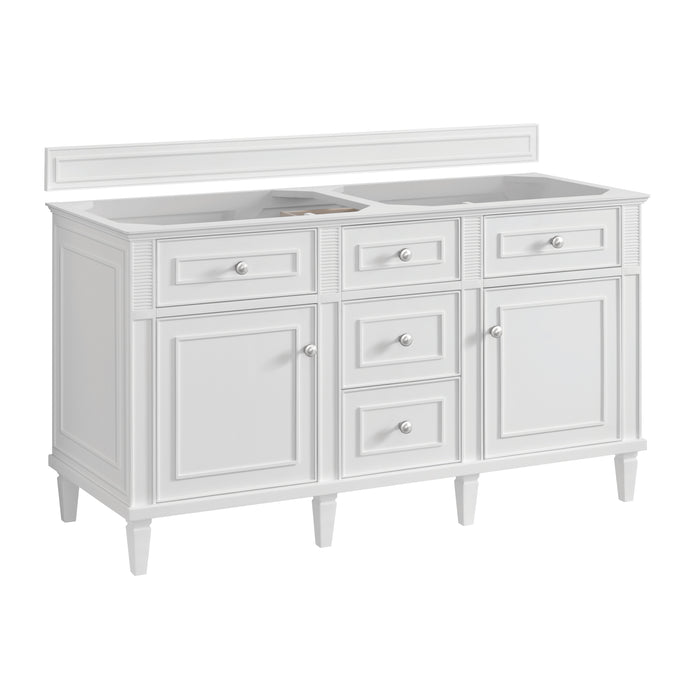 Lorelai 60" Double Vanity, Light Natural Oak w/ 3 CM Carrara White Marble Top
