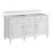 Lorelai 60" Double Vanity, Light Natural Oak w/ 3 CM Carrara White Marble Top