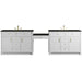 Bellshire 120" Dual Vanity Set with 24" Make-Up Counter, Bright White w/3 cm Phantome Eclos Top