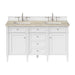 Brittany 60" Double Vanity, Victory Blue w/ 3 CM Ethereal Noctis Silestone Top w/FreePower Wireless Charger