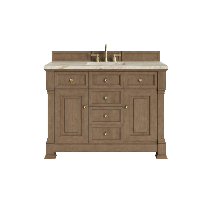 Brookfield 48" Single Vanity, Honey Oak, w/ 3 CM Tajnar Eclos Top w/FreePower Wireless Charger