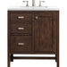 Addison 30" Single Vanity, Mid-Century Acacia w/ 3 CM White Zeus Silestone Top