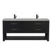 Lucian 72" Double Vanity, Carbon Oak w/ 3 CM Victorian Silver Silestone Top