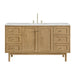 Laurent 60" Single Vanity, Honey Oak w/ 3 CM Victorian Silver Silestone Top w/FreePower Wireless Charger