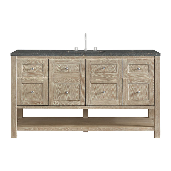 Breckenridge 60" Single Vanity, Serenity Blue, w/ 3 CM Charcoal Soapstone Quartz Top