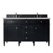 Brittany 60" Double Vanity, Black Onyx, w/ 3 CM Siberian Silestone Top w/FreePower Wireless Charger