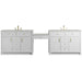 Bellshire 120" Dual Vanity Set with 24" Make-Up Counter, Bright White w/3 cm Lime Delight Silestone Top