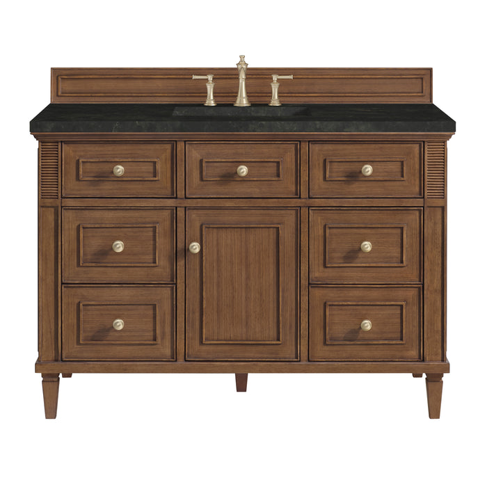 Lorelai 48" Single Vanity, Light Natural Oak w/ 3 CM Eternal Jasmine Pearl Silestone Top w/FreePower Wireless Charger